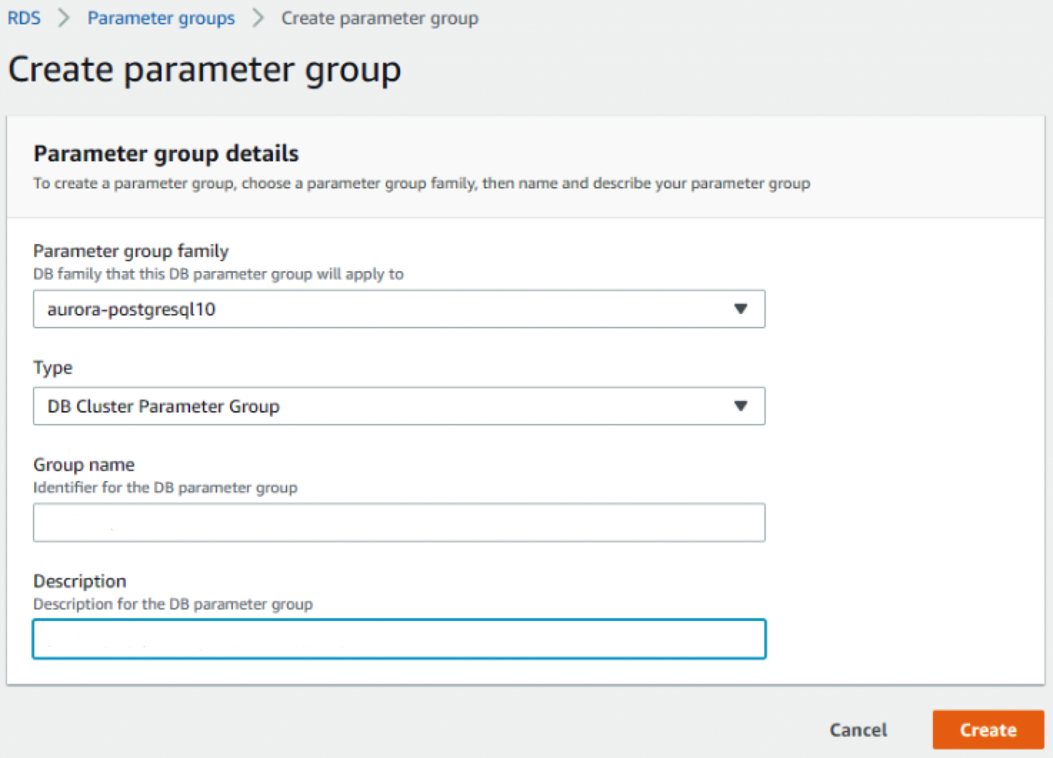 Aurora MySQL QPM - Create DB Cluster Parameter Group