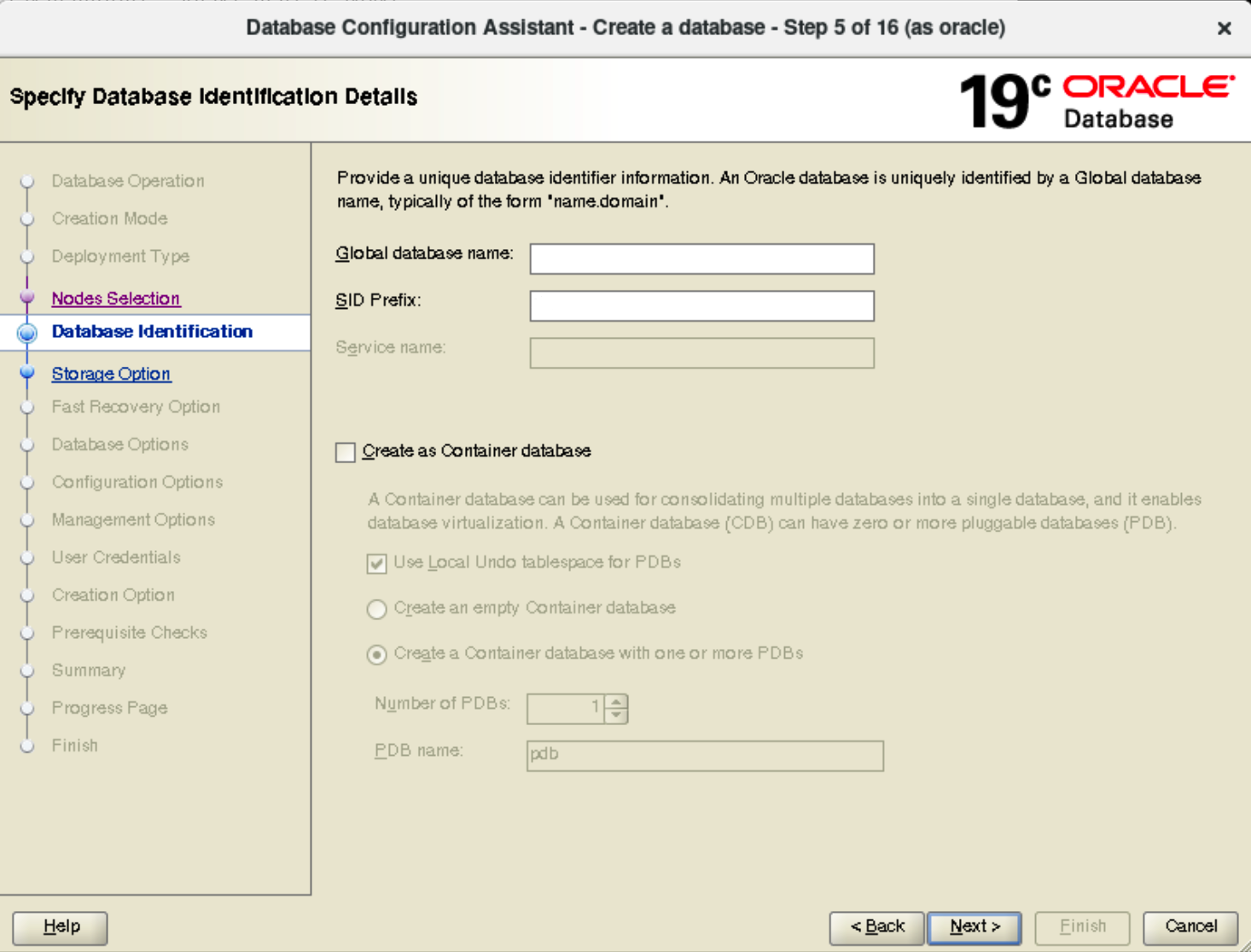 Installazione Oracle RAC 19c - Creazione RAC: SID, Global name e CDB