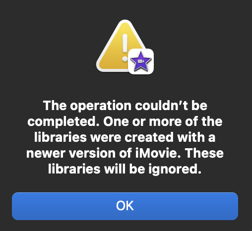 Intel2Silicon MacOS upgrade: iMovie