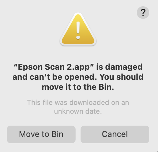 Intel2Silicon MacOS upgrade: Incompatible APP - Epson Scan