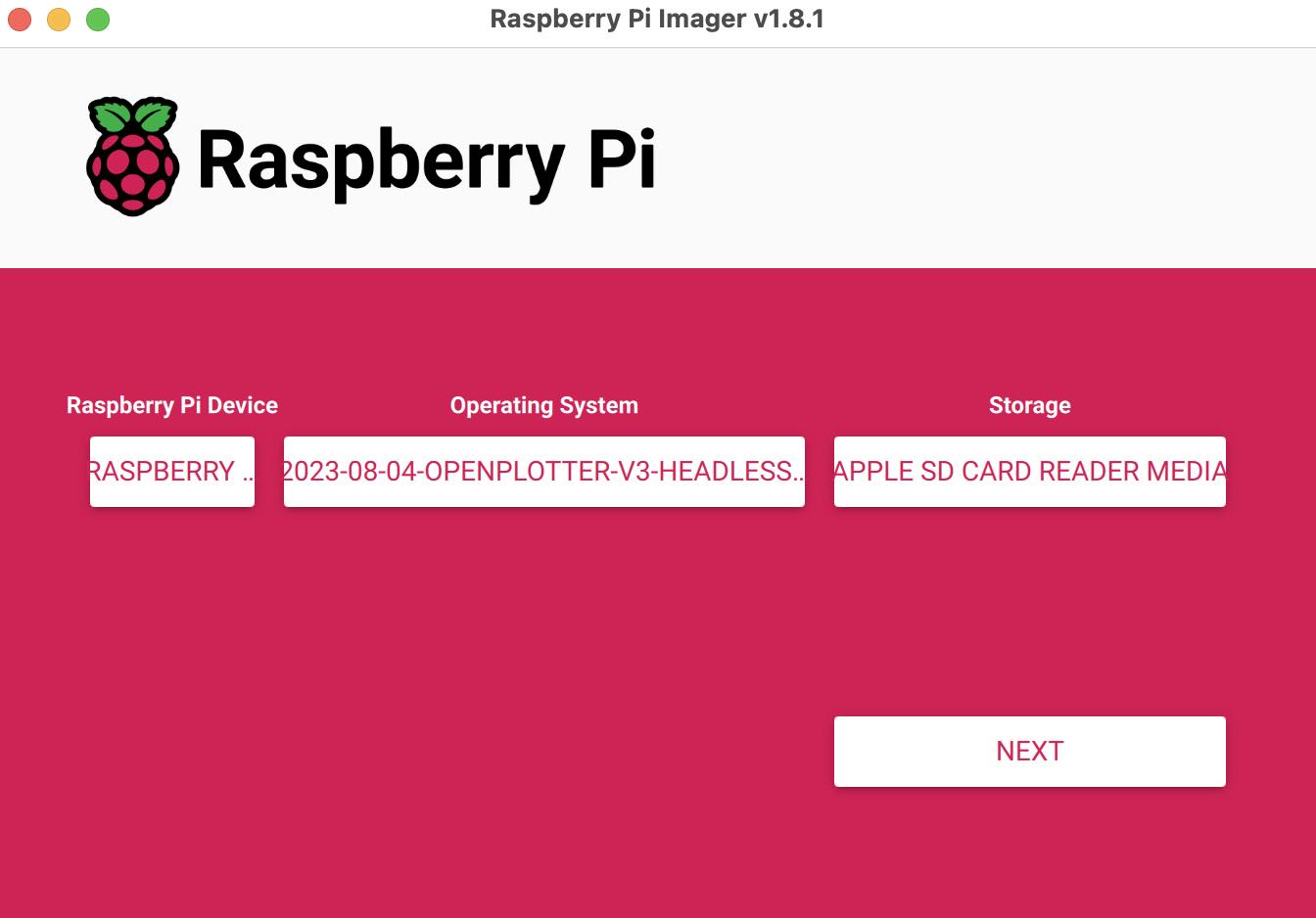 Raspberry Imager - OpenPlotter